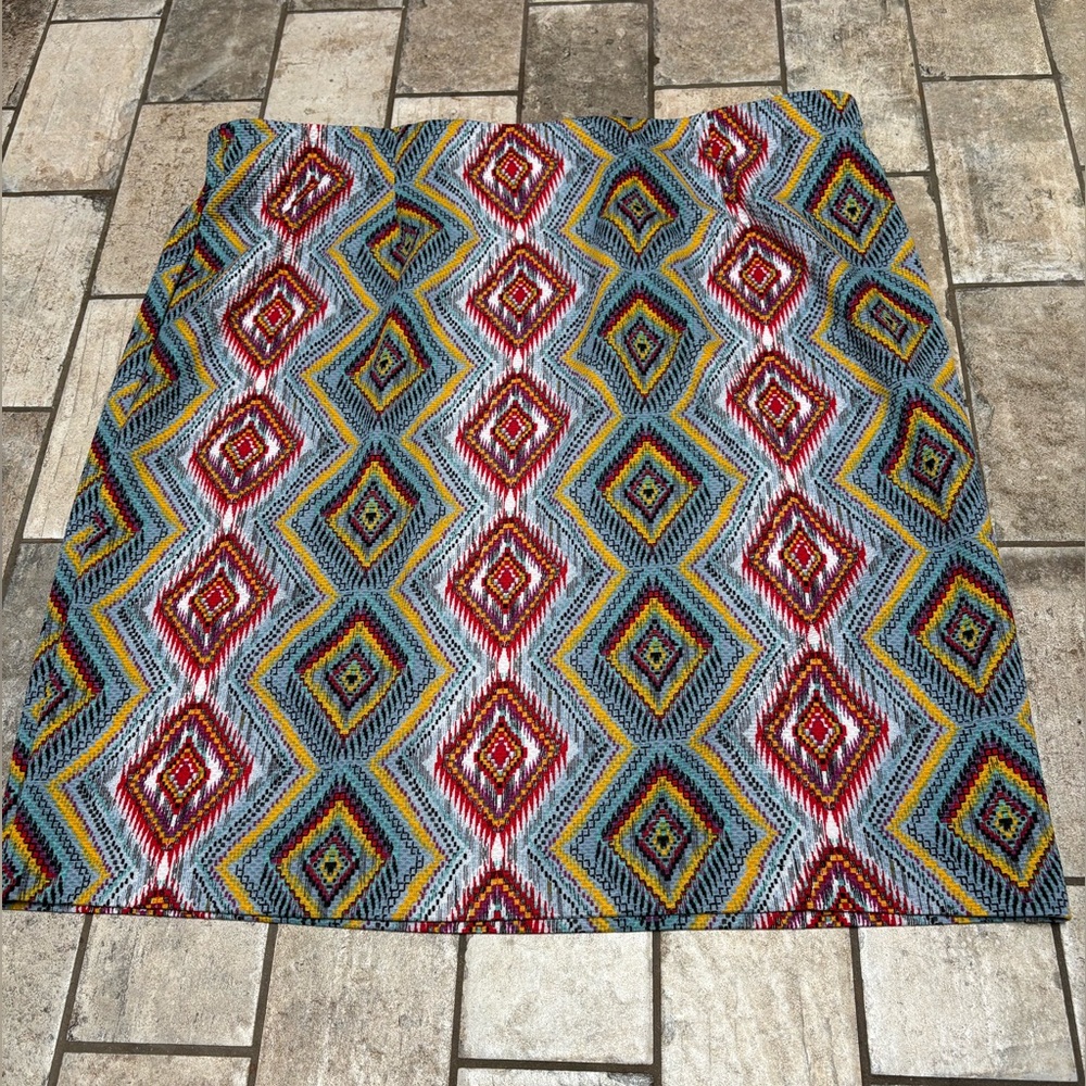 Cato Multicolor Geometric Pattern Skirt